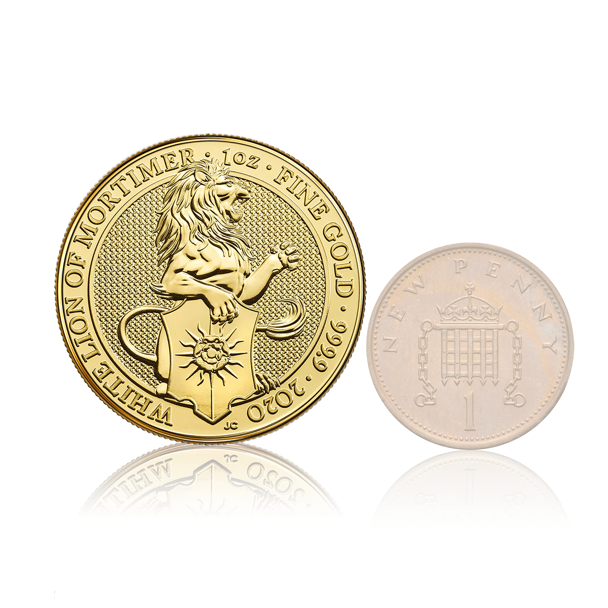 1oz Gold Royal Mint Queen's Beast White Lion Of Mortimer (2020) 5